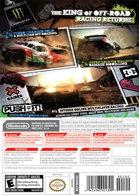 DiRT 2 box cover back